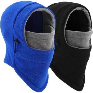 2 Pcs Men's Ski Mask Windproof Warmer Fleece Adjustable Winter Mask